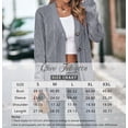 thumbnail image 5 of Women's Long Sleeve Cable Knit Sweater Open Front Cardigan Button Loose Outerwear, 5 of 7