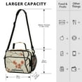 thumbnail image 4 of FORMRS Student Insulated Lunch Bag with Shoulder Strap Reusable Cooler Box for School, Light Red Flowers, 4 of 9