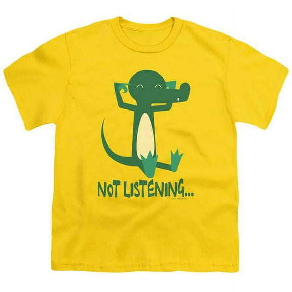 Trevco GSY118-YT-1 Not Listening-Short Sleeve Youth 18-1 T-Shirt, Yellow - Small
