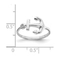 thumbnail image 4 of 925 Sterling Silver Solid Polished Nautical Ship Mariner Anchor Ring Size 7 1.5mm Wide Ring for Women, 4 of 5