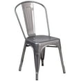 thumbnail image 6 of Flash Furniture Clear Coated Metal Indoor Stackable,PK4 4-XU-DG-TP001-GG, 6 of 8