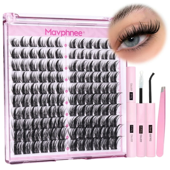 Kit de extensión de pestañas Mavphnee Natural Lash Clusters CC Curl