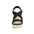 thumbnail image 2 of BLISSFUL STEP Women's Shoes Crisscross Ankle Strap Espadrille Wedge Sandals Black 10, 2 of 8