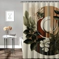 thumbnail image 2 of Orinice Ambesonne Monstera Shower Curtain, Abstract Earth and Neutral Colors Medieval Bohemian Olive Leaf, Fabric Bathroom Decoration Set with Hooks, 69x72, 2 of 7