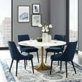 thumbnail image 4 of Lippa 54" Round Dining Table - Timeless Elegance and Sophistication, Organic Shapes, Slender Pedestal, Harmonious Centerpiece. Complete Dining Experience., 4 of 4