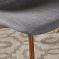 thumbnail image 4 of GDF Studio Haleigh Mid Century Modern Fabric Upholstered Dining Chairs, Set of 2, Light Gray and Dark Walnut, 4 of 11