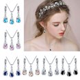 thumbnail image 2 of Exquisite Jewelry Set Chain Necklace Dangle Earrings Alloy Teardrop Shape Pendant Necklace for Daily Party Wear, 2 of 8