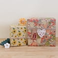 thumbnail image 4 of Kraft Floral Wrapping Paper Bundle, Vintage Spring Flowers Rose Gift Wrap Paper for Wedding Bridal Shower Birthday, 3 Rolls 17 in x 10 ft per Roll, 4 of 4