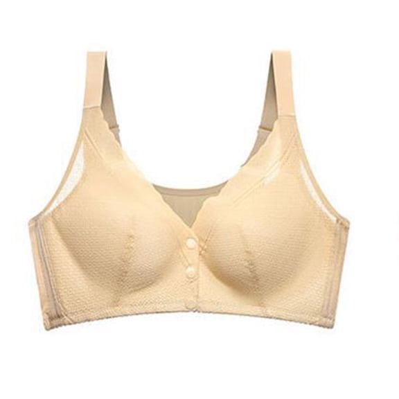 fheaev Front Closure Everyday Bra For Women No Underwire Plus Size Full Coverage Post Surgery Compression Support With Adjustable Straps Wirefree Snap Closing Lace Bras Underwear T-Shirt Bras