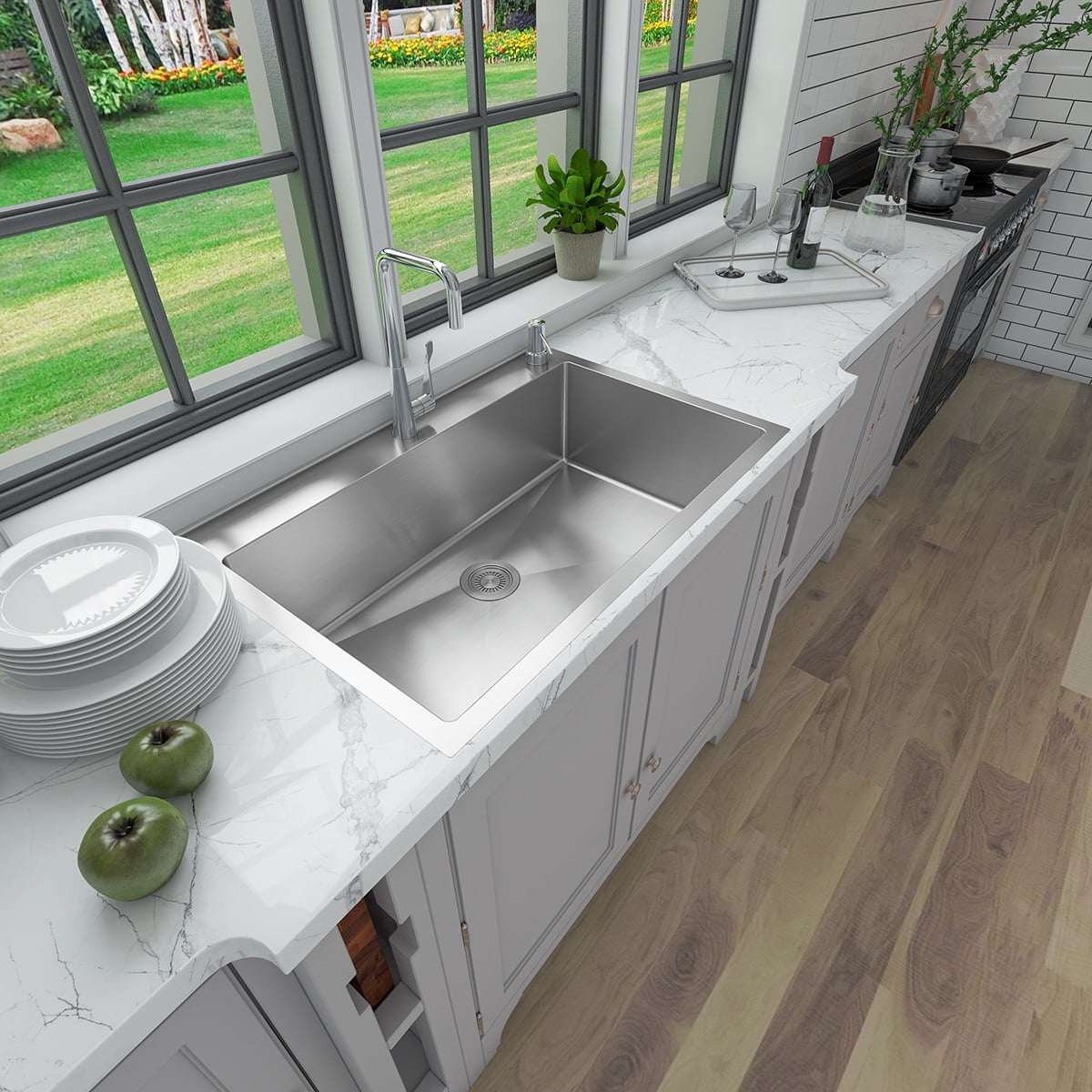 ステンレスシンクSinber304 Sinber Undermount Single Bowl 304 Stainless Steel Kitchen