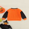 thumbnail image 3 of Bébé bébé Garçons Filles Halloween Sweat-Shirt Citrouille Visage Imprimé Col Rond Manches Longues Pull-Overs, 3 of 6