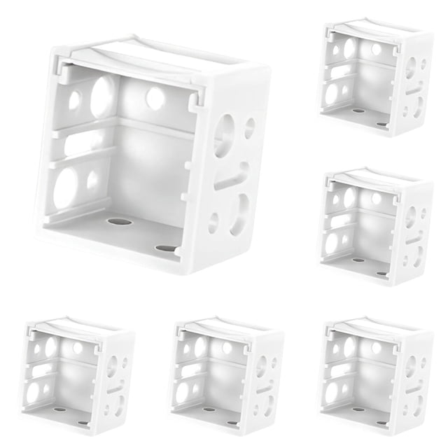 6Pcs Mini Blind Brackets White Plastic Profile Box Mounting Window Blinds Headrail Bracket 1.3"x1"x1.4"