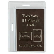 Essentials Unisex Adult 3 Pack Clear ID Holder Pockets, 4.25" x 3"