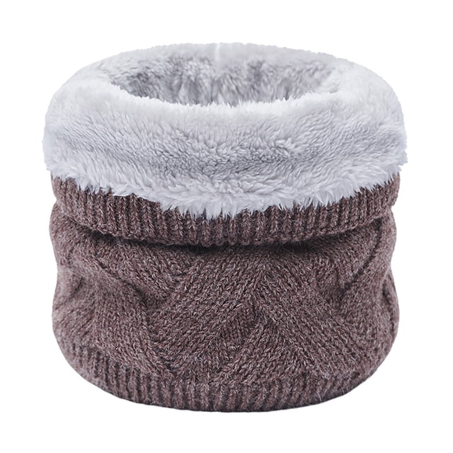 Autumn And Winter Wool Warm Neck Set Single Head Thickened Cold Knit Neck Neckerchief winter gloves Brown
