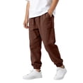 thumbnail image 2 of Fozruso Comfortable And Stylish Boys Casual Trousers For Autumn Linen Blend Long Pants With Elastic Waist Casual Long Pants Sizes 13-14 Years(Red), 2 of 7