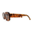 thumbnail image 3 of Womens Mod Chunky Plastic Rectangle Oval Lens Minimal Sunglasses Tortoise Brown, 3 of 4