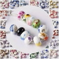 thumbnail image 2 of U8MO 10pcs 15x9mm Ceramic Rondelle Big Hole Beads Fit Charms European Bracelet Crafts-31# Light Purple Moslems, 2 of 9
