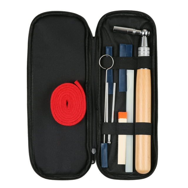10pcs Piano Tuning Kit Professional Tuning Tools Set Tuning Long Handle Tuning Rubber Mutes Temperament Felt Strip Fork for Piano Tuner with Bag