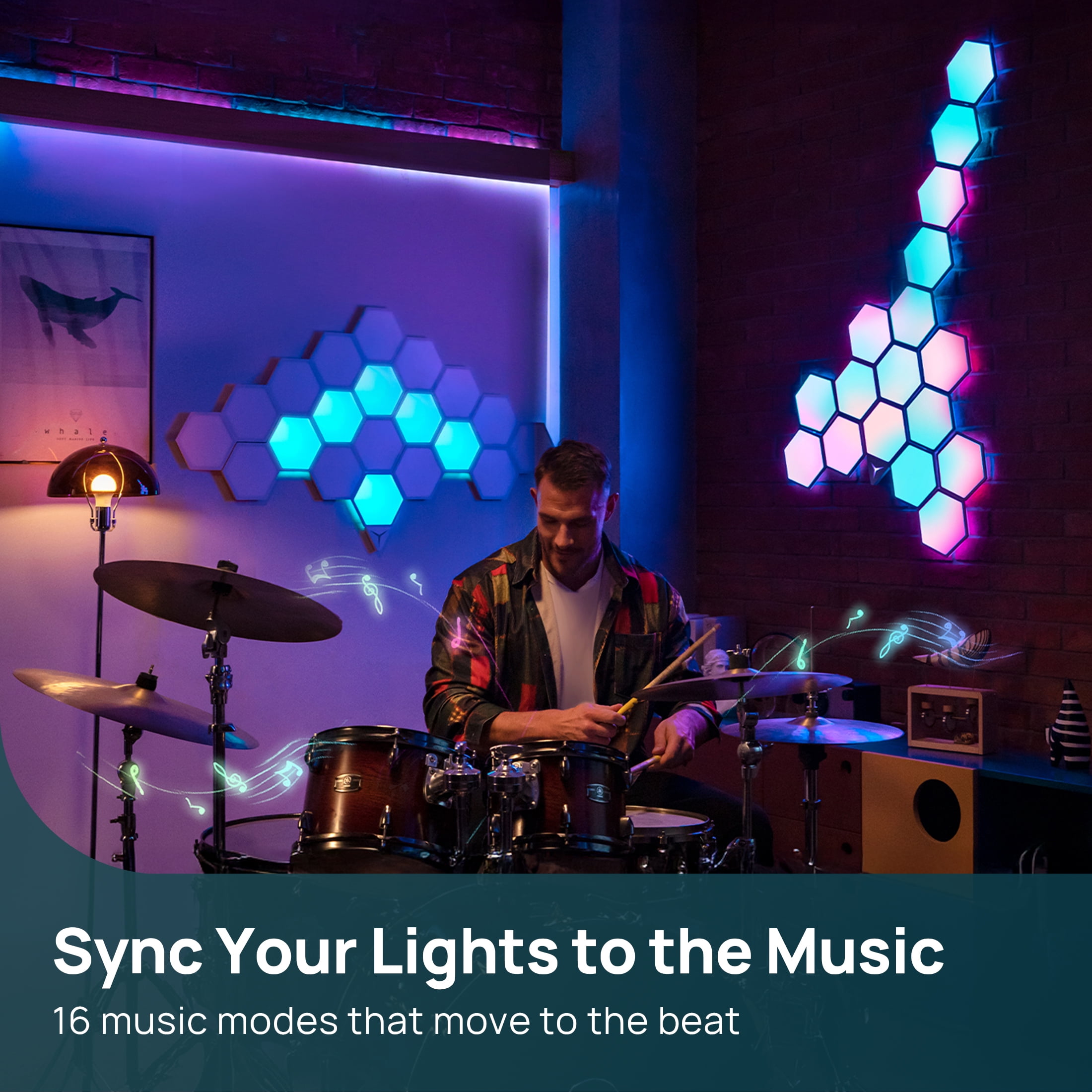 Linkind EP6 Smart Hexagon Panels, Multi-Color LED Wall Light