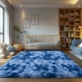thumbnail image 7 of ZENELESS Super Soft Fluffy Rug for Bedroom,6x9 Tie-Dye Blue Anti-Skid Plush Floor Carpet for Living Room Home Decor, 7 of 7