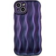thumbnail image 1 of ORUYROP Designed for iPhone 12 Pro Case,Water Ripple Pattern Curly Wave Frame Soft Cute Phone Cover for Men Women Girls, Dark Purple, 1 of 7