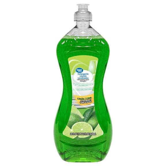 Great Value Dish Washing Liquid Detergent, Limon/Lime, 28 fl oz
