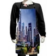 thumbnail image 1 of City Kids Apron, Los Angles California Skyline Urban USA Cityscape Skyscrapers Highway Avenue Trees, Boys Girls Apron Bib with Adjustable Ties for Cooking Baking Painting, Multicolor, by Ambesonne, 1 of 2