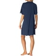 thumbnail image 3 of INSPIRE CHIC Women's Nightshirt Satin Short Sleeve Sleepshirt Button Down Pajama Nightgown M Blue, 3 of 6