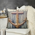 thumbnail image 2 of Ollo0ord  Nautical Coastal Boat Anchor Throw Pillow Covers Rustic Farmhouse Wood Fencing Vintage Design Pillow Cushion Case Cover Home Decor Pillowcase,(RN-Anchor) White, 2 of 5