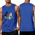 thumbnail image 2 of Uwinwear Mens Sleeveless Tank Tops Graphic Crew Neck Casual Sleeveless Shirts Summer Beach Palm Tree Printed Vintage Hawaiian Vest,Blue,L, 2 of 4