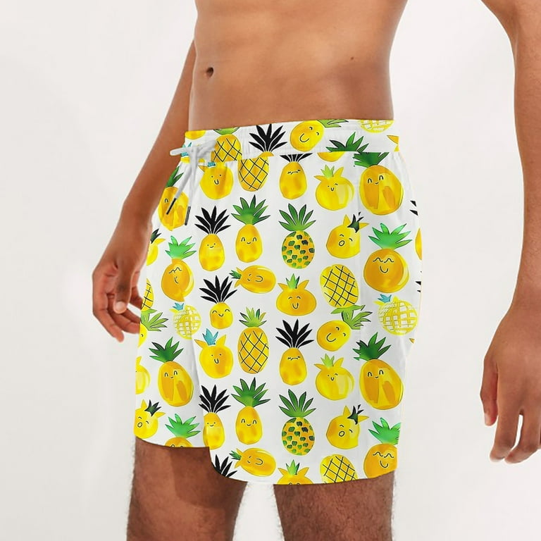 Xysaqa Mens Swim Trunks Funny Pineapple Swim Shorts Bathing Suit