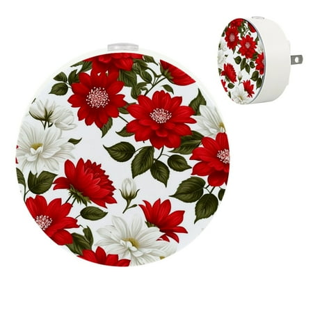

YZUOUZY Bedside Lamps Nightlight Bedroom Lamps Set of 2 Red Roses Peonies White Lilies