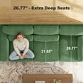 thumbnail image 4 of CHITOOMA 89" 3 Seater Sofa, Upholstered Couch with 3 Pillows and Removable Linen Cover, Deep Seat Sofa with Wide Armrests for Living Room, Bedroom, or Office, Green, 4 of 16