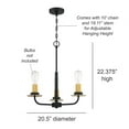 thumbnail image 2 of F28033-23-Sunset Lighting-Onyx - 1 Light Chandelier   Matte Black/Brushed Satin Gold Finish, 2 of 7