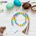 thumbnail image 4 of Guirnalda de cuentas de madera de Pascua con borlas, hilo de cuentas de madera estilo bohemio, 4 of 7