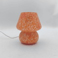 thumbnail image 2 of Mushroom Table Lamp Small Bedside Table Glass Lamp Translucent Glass Desk Lamp for Living Room US Plug Colorful Orange, 2 of 6