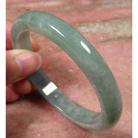 Certified Hand Carved Green 100% Natural Myanmar Burma A Jade Jadeite Bangle Bracelet 59mm
