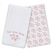 Creative Products Let Love Grow Heart Branch Pattern 16 x 25 Tea Towel Set of 2