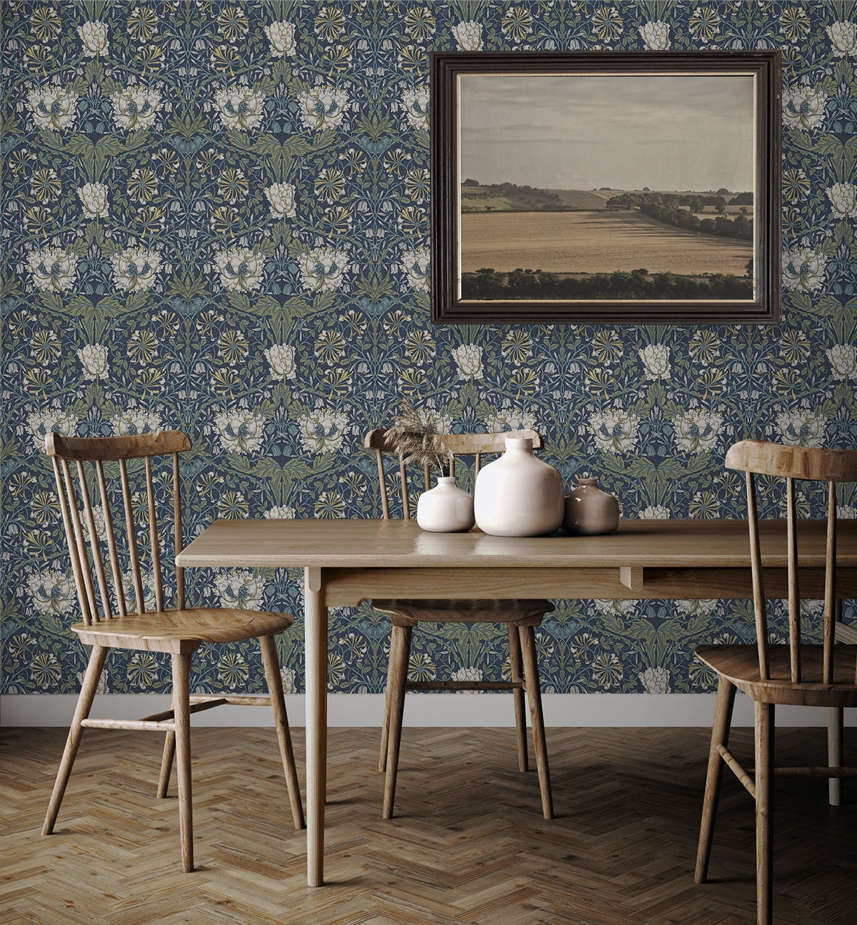 NextWall  Ogee Flora Peel and Stick Wallpaper - 20.9 in. W x 18 ft. L