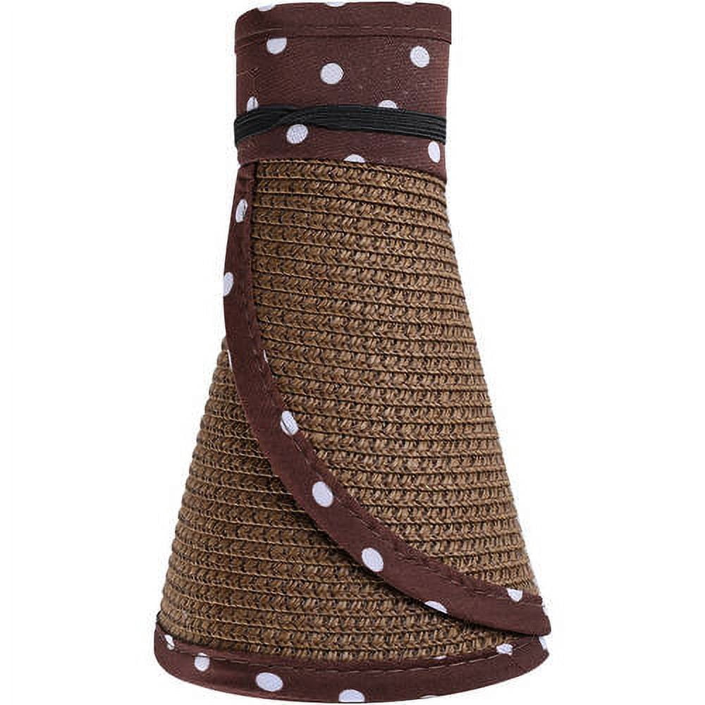Women's and Girl's Polka Dot Straw Visor Sun Hat