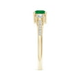 thumbnail image 3 of ANGARA Natural Classic Prong Set Round Emerald and Diamond Three Stone Ring in 14K Yellow Gold for Women (Size-5mm) | May Birthstone, Anniversary, Jewelry Gift for Women | Natural Emerald Ring, 3 of 8