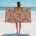 thumbnail image 2 of Boho Retro Beach Towels Blanket Soft&Absorbent Quick Dry Microfiber Ethnic Tribal Floral Pattern Pool Towels for Swimming ,Yoga, Sports, Gym, Camping,Large 30X60in, Red, 2 of 8