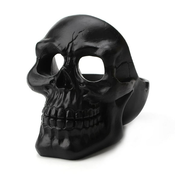 Resin Human Skull Ashtray For Halloween Decorations Cigarette Tray Cigar Ash Box, Black