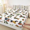 thumbnail image 5 of Manfei Kawaii Dachshund Queen Sheets, Western Botanical Queen Sheet Sets, Green, 4pcs, 1 Flat Sheet, 1 Fitted Sheet and 2 Pillowcases, 5 of 6
