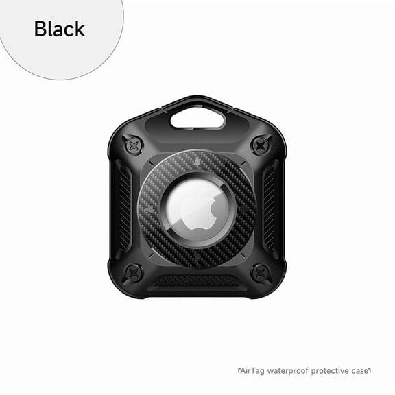 YUNOVA IP67 Waterproof Carbon Fiber AirTag Case, 3M Adhesive 4-Screw Lock Hidden Mount, Compatible with Apple AirTag, Shockproof for Bike Drone Outdoor