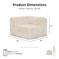 thumbnail image 3 of Furniture of America Pom Modern Faux Fur Modular Compressed Corner Chair, Taupe, 3 of 8
