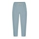 thumbnail image 3 of Pantalones largos para hombre, color liso, holgados, informales, con bolsillo, de lino, cintura elástica y cordón ajustable, de poliéster., 3 of 5