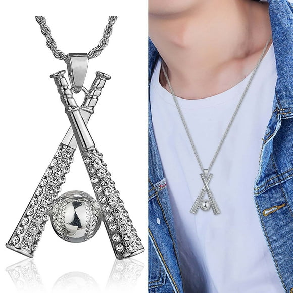 Baseball Bat Pendant Necklace Elegant Stainless Steel Statement Jewelry for Sports Enthusiasts and Fashion Lovers