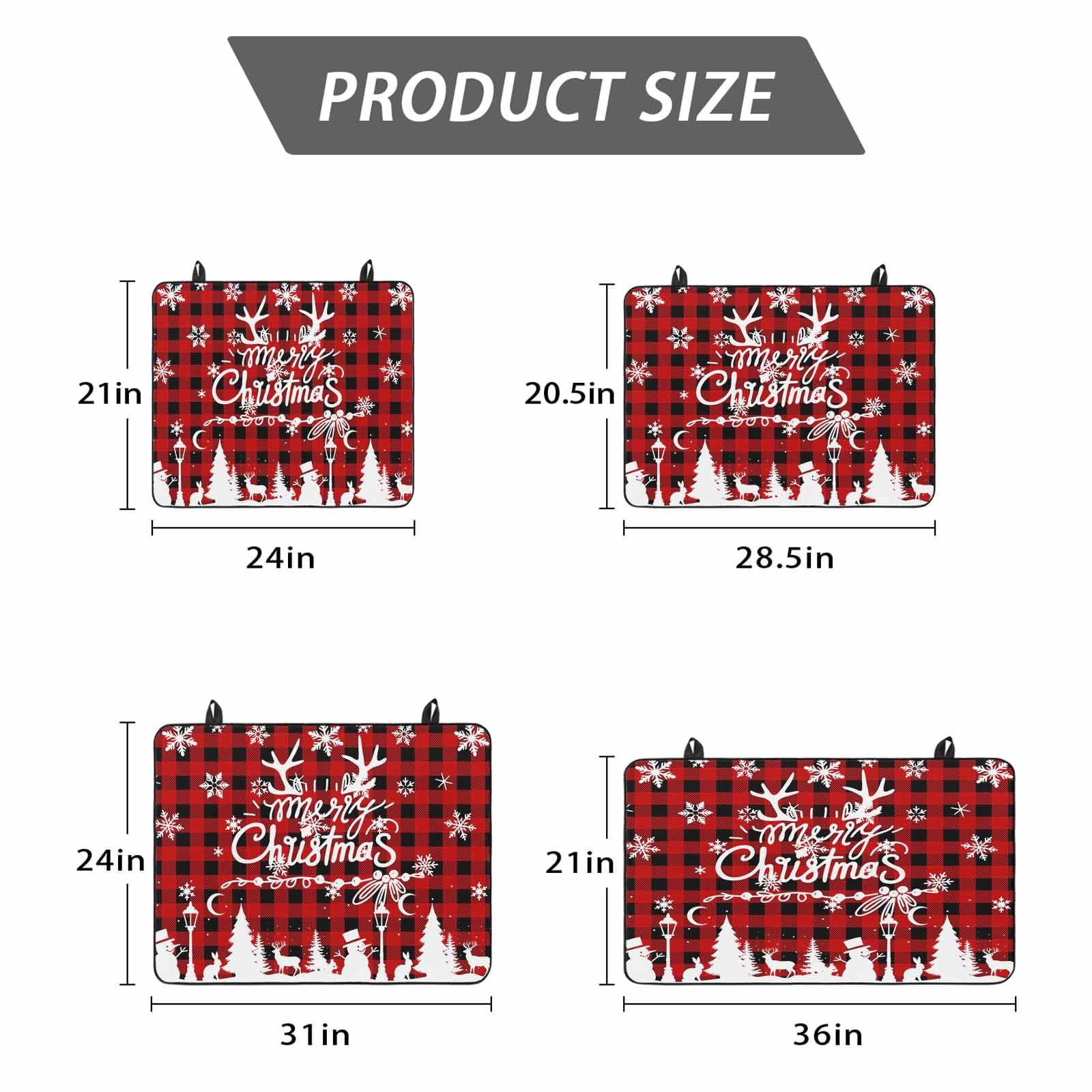 Christmas Stove Top Cover for Electric Stove, Heat-proof & Non Slip Glass Top Stove Cover Protector, Winter Snowman Snowflake Xmas Trees Red Plaid Kitchen Flat Cooktop Rubber Mat 24x21 Inches