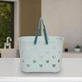 thumbnail image 6 of freneci Beach Tote Bag Storage Bag Travel Bag with Holes Love Heart Shower Organizer green, 6 of 8